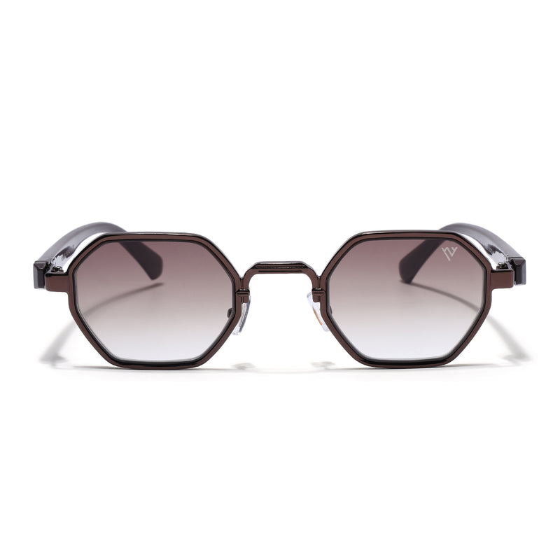 Avero | Brown Hexagonal Sunglasses | Brown Frame - MG9258