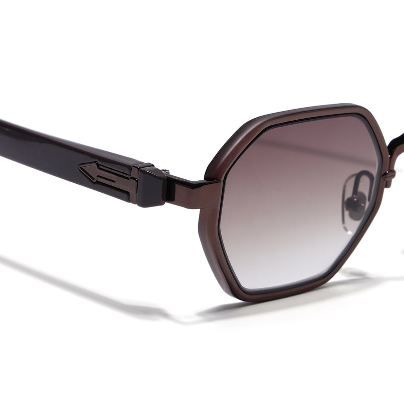 Avero | Brown Hexagonal Sunglasses | Brown Frame - MG9258
