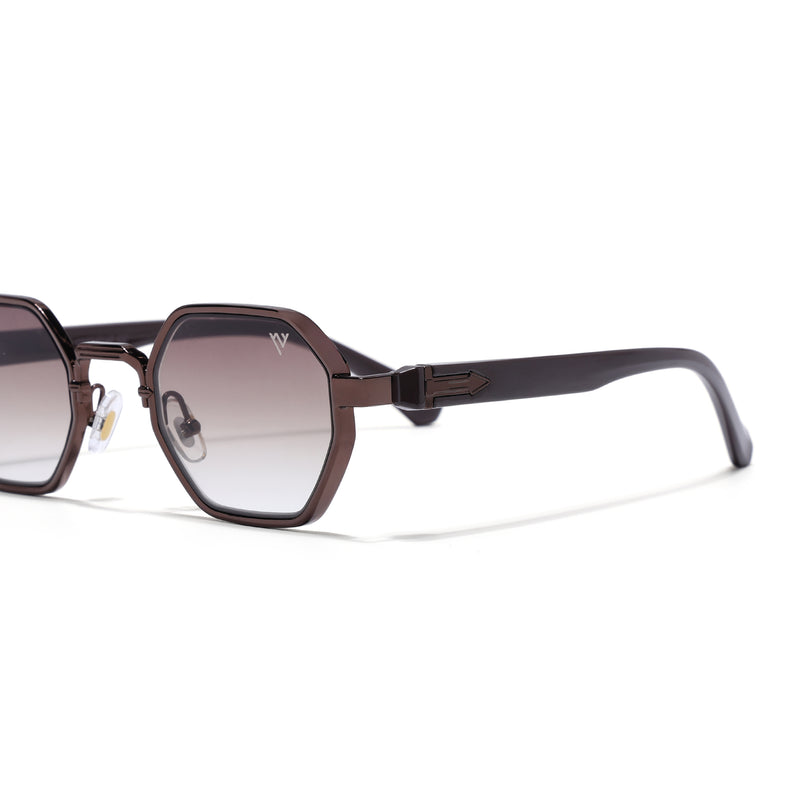 Avero | Brown Hexagonal Sunglasses | Brown Frame - MG9258