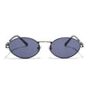 Oval Sunglasses for Men & Women (Grey Lens | Black & Golden Frame - MG6887)