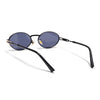 Oval Sunglasses for Men & Women (Grey Lens | Black & Golden Frame - MG6887)