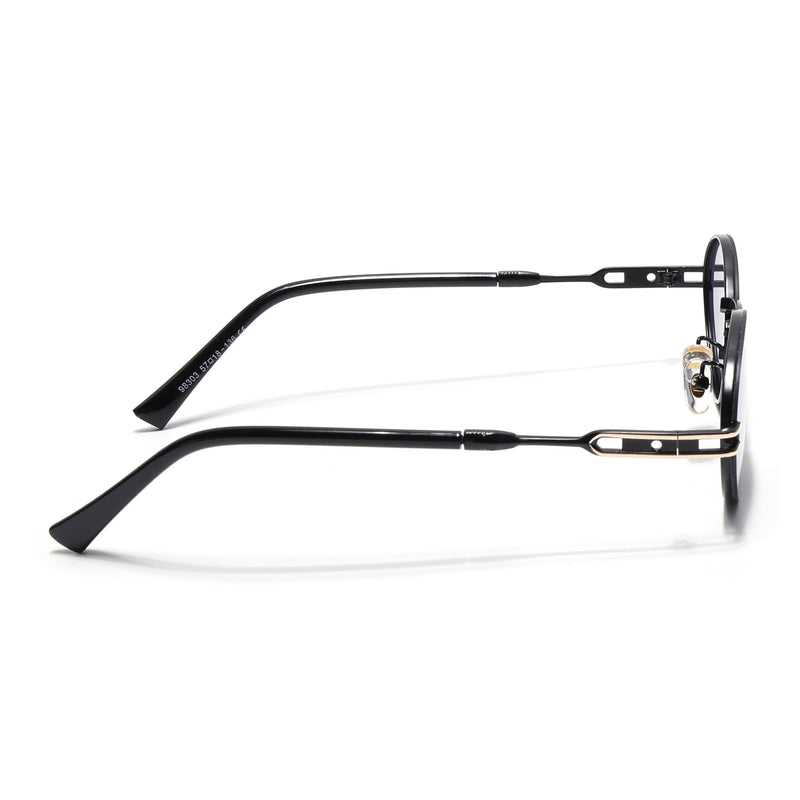 Oval Sunglasses for Men & Women (Grey Lens | Black & Golden Frame - MG6887)