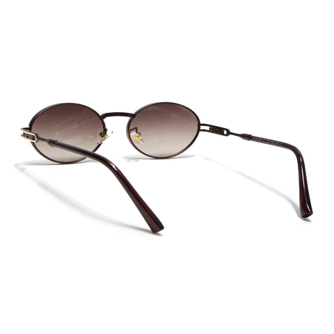Oval Sunglasses for Men & Women (Brown Lens | Brown & Golden Frame - MG6888)