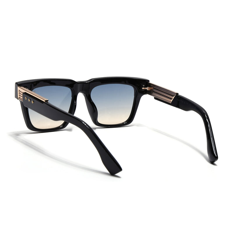 Rizzler | Black Square Sunglasses | Blue & Brown Lens - MG7594