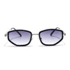 Vynna | Black & Silver Hexagonal Sunglasses | Grey & Clear Lens - MG7597