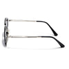 Vynna | Black & Silver Hexagonal Sunglasses | Grey & Clear Lens - MG7597