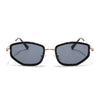 Vynna | Black & Golden Hexagonal Sunglasses | Black Lens - MG7598