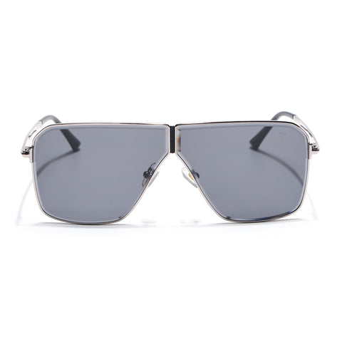 Zephy | Silver Wayfarer Sunglasses | Black Lens - MG7317