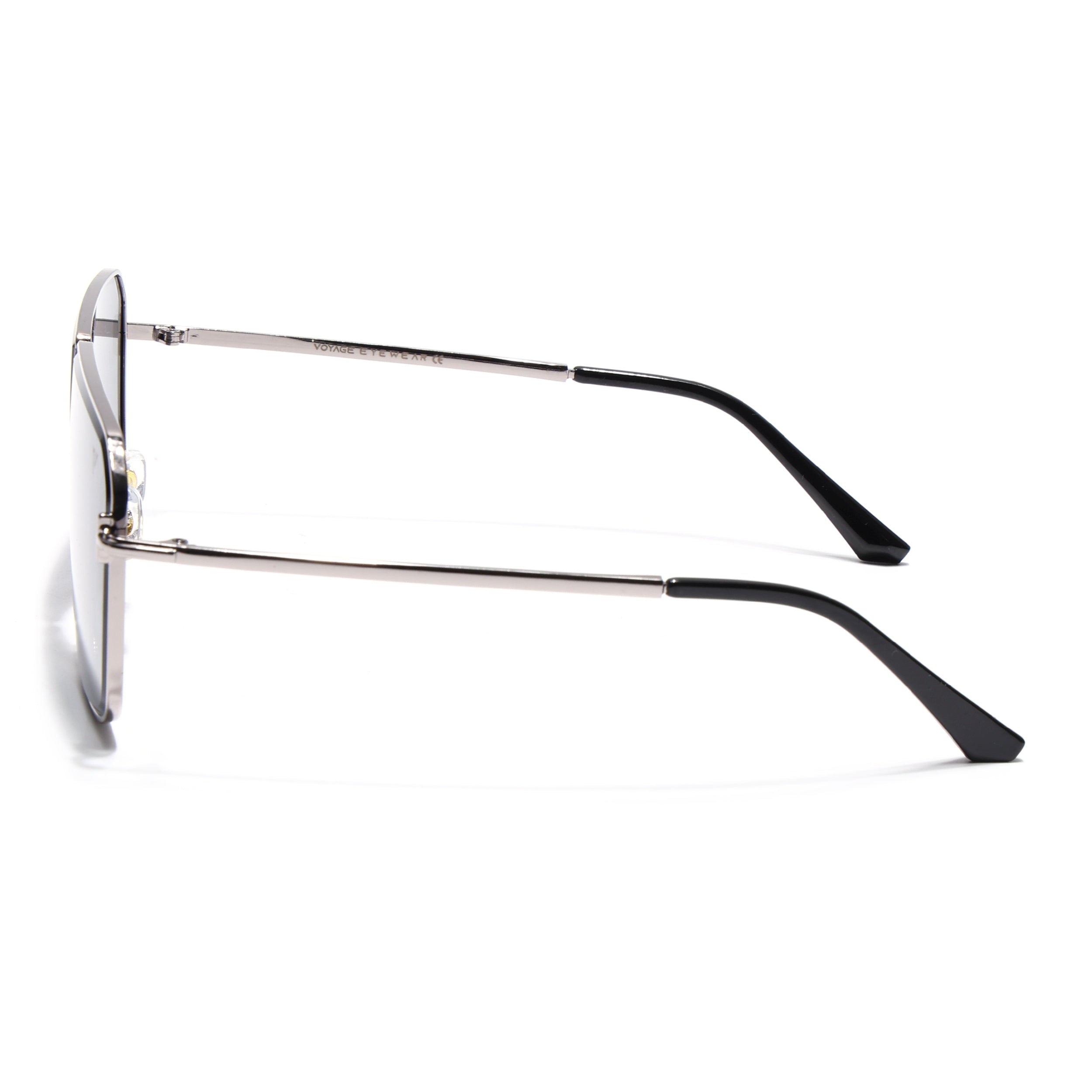 Wayfarer Sunglasses for Men & Women (Black Lens | Silver Frame - MG7317)