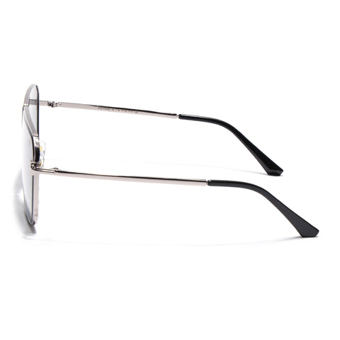 Zephy | Silver Wayfarer Sunglasses | Black Lens - MG7317