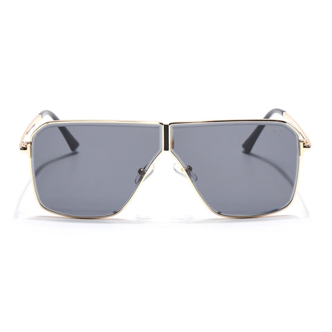 Zephy | Golden Wayfarer Sunglasses | Black Lens - MG7318