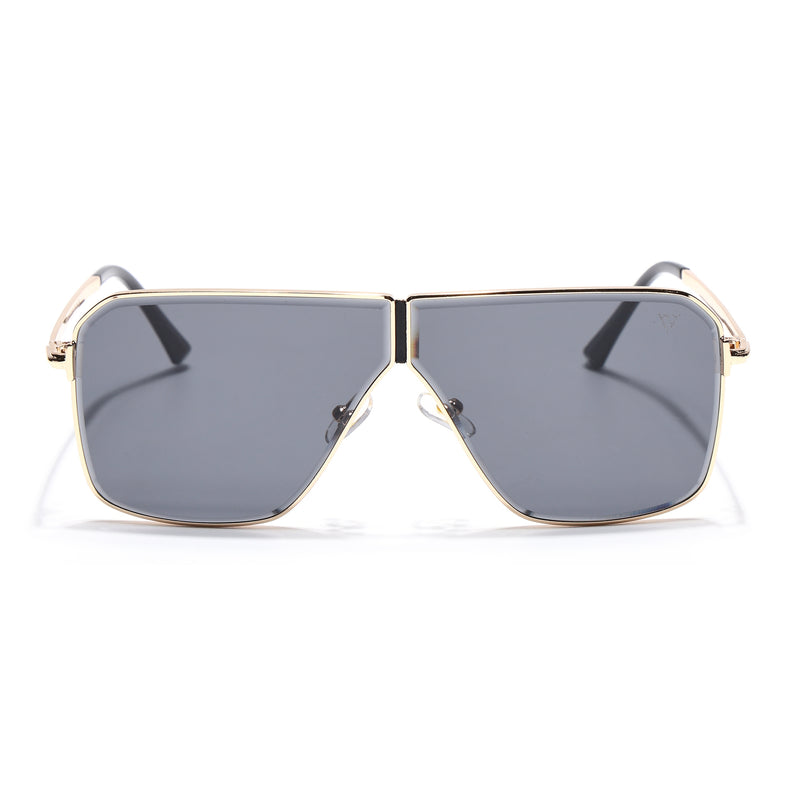 Zephy | Golden Wayfarer Sunglasses | Black Lens - MG7318