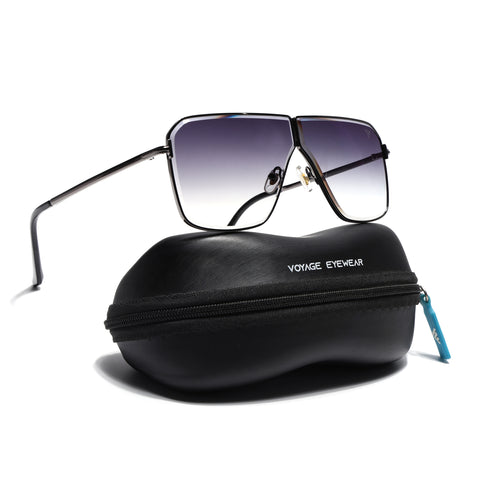Zephy | Grey Wayfarer Sunglasses | Blue & Clear Lens - MG7319
