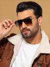 Zephy | Grey Wayfarer Sunglasses | Olive & Clear Lens - MG7321