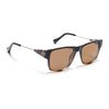 Square Sunglasses for Men & Women (Brown Lens | Black & Demi Brown Frame - SLMG7236)