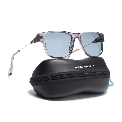 Square Sunglasses for Men & Women (Grey Lens | Grey Frame - SLMG7237)