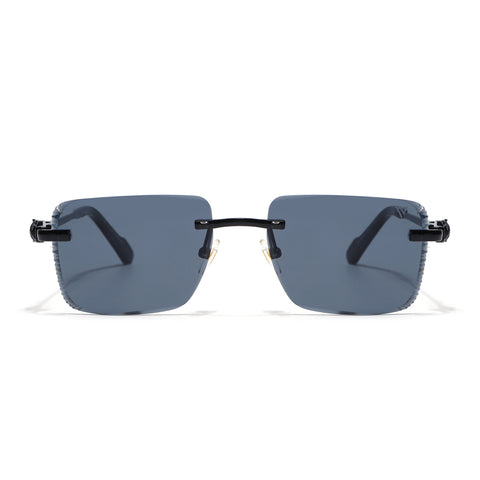 Calen | Black Rimless Sunglasses | Black Frame - MG8705