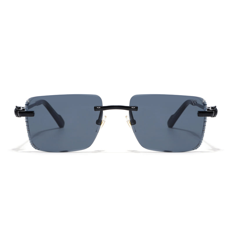 Calen | Black Rimless Sunglasses | Black Frame - MG8705