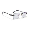 Calen | Smoke Black Rimless Sunglasses | Gun Metal Frame - MG8706