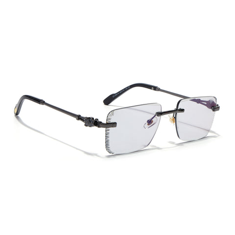 Calen | Smoke Black Rimless Sunglasses | Gun Metal Frame - MG8706