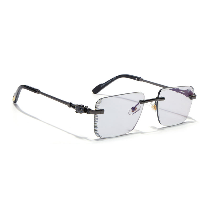 Calen | Smoke Black Rimless Sunglasses | Gun Metal Frame - MG8706