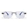 Calen | Smoke Black Rimless Sunglasses | Gun Metal Frame - MG8706