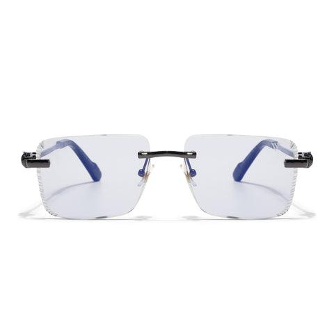 Calen | Smoke Black Rimless Sunglasses | Gun Metal Frame - MG8706