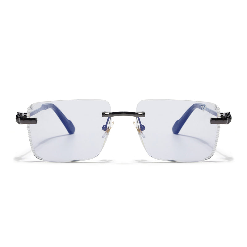 Calen | Smoke Black Rimless Sunglasses | Gun Metal Frame - MG8706