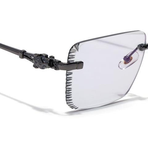 Calen | Smoke Black Rimless Sunglasses | Gun Metal Frame - MG8706