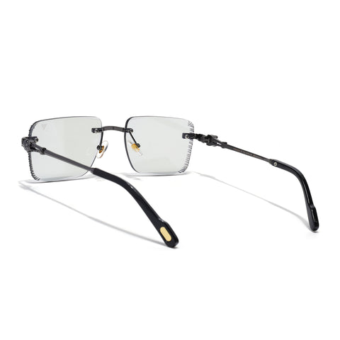 Calen | Smoke Black Rimless Sunglasses | Gun Metal Frame - MG8706