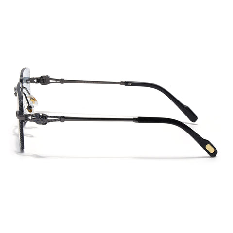 Calen | Smoke Black Rimless Sunglasses | Gun Metal Frame - MG8706