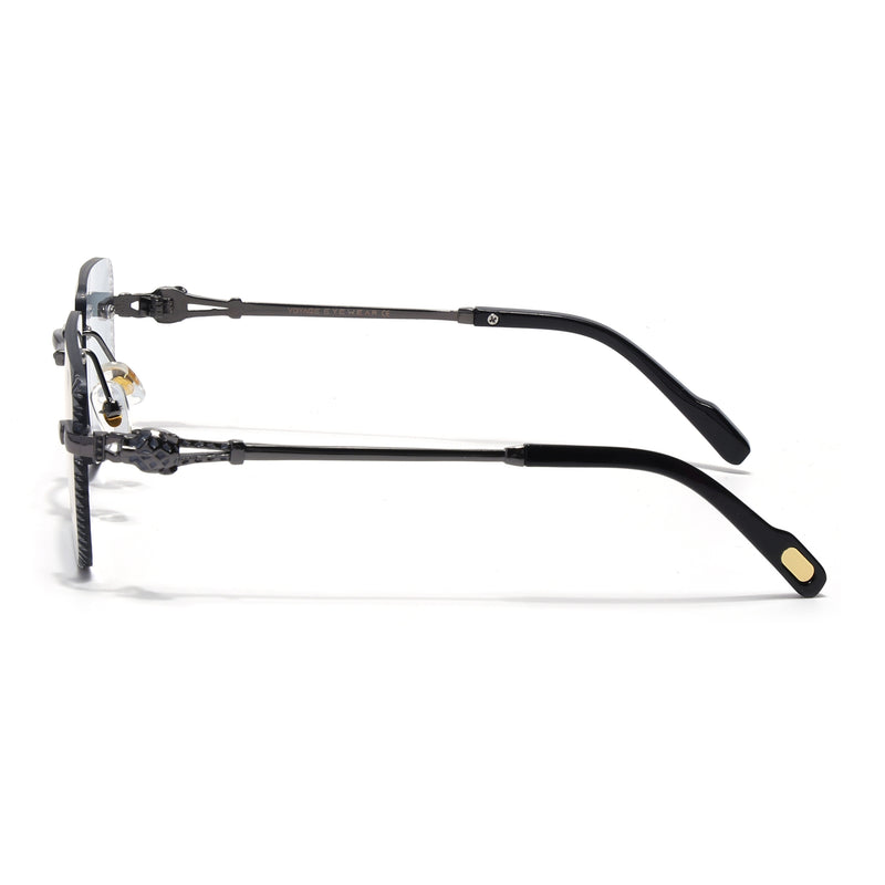 Calen | Smoke Black Rimless Sunglasses | Gun Metal Frame - MG8706