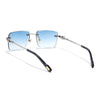 Calen | Blue Rimless Sunglasses | Silver Frame - MG8707