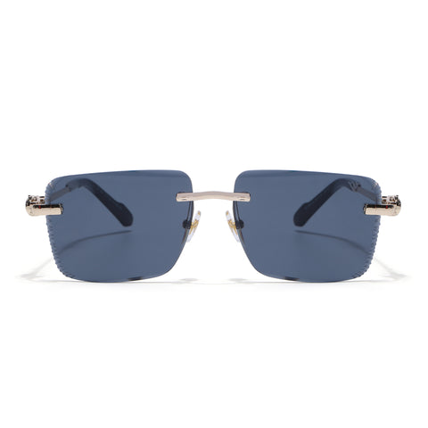 Calen | Black Rimless Sunglasses | Golden Frame - MG8708