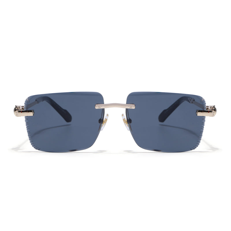 Calen | Black Rimless Sunglasses | Golden Frame - MG8708