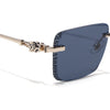 Calen | Black Rimless Sunglasses | Golden Frame - MG8708