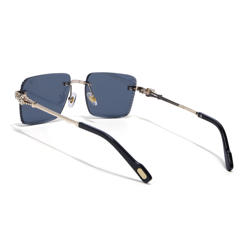 Calen | Black Rimless Sunglasses | Golden Frame - MG8708