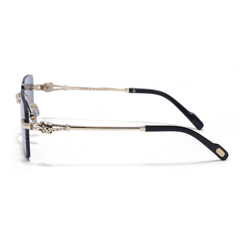 Calen | Black Rimless Sunglasses | Golden Frame - MG8708