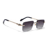 Calen | Brown Rimless Sunglasses | Golden Frame - MG8709