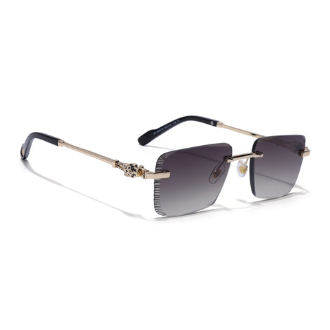 Calen | Brown Rimless Sunglasses | Golden Frame - MG8709