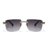 Calen | Brown Rimless Sunglasses | Golden Frame - MG8709