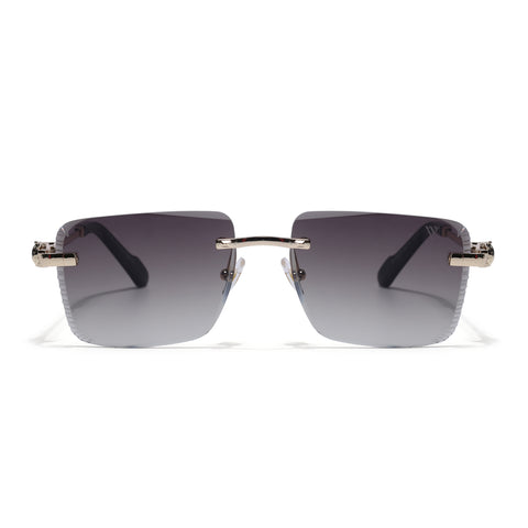 Calen | Brown Rimless Sunglasses | Golden Frame - MG8709