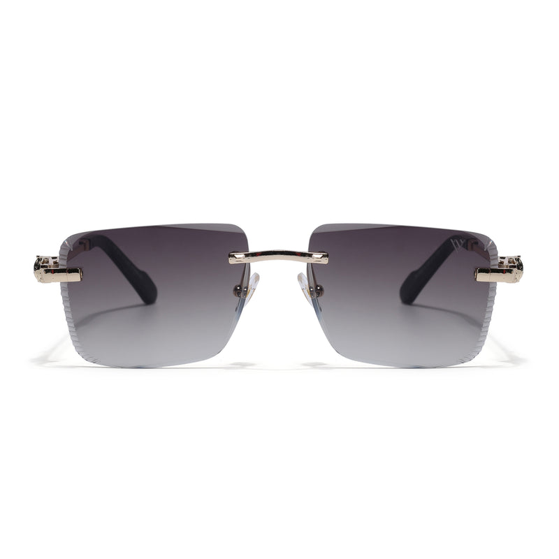 Calen | Brown Rimless Sunglasses | Golden Frame - MG8709