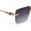 Calen | Brown Rimless Sunglasses | Golden Frame - MG8709