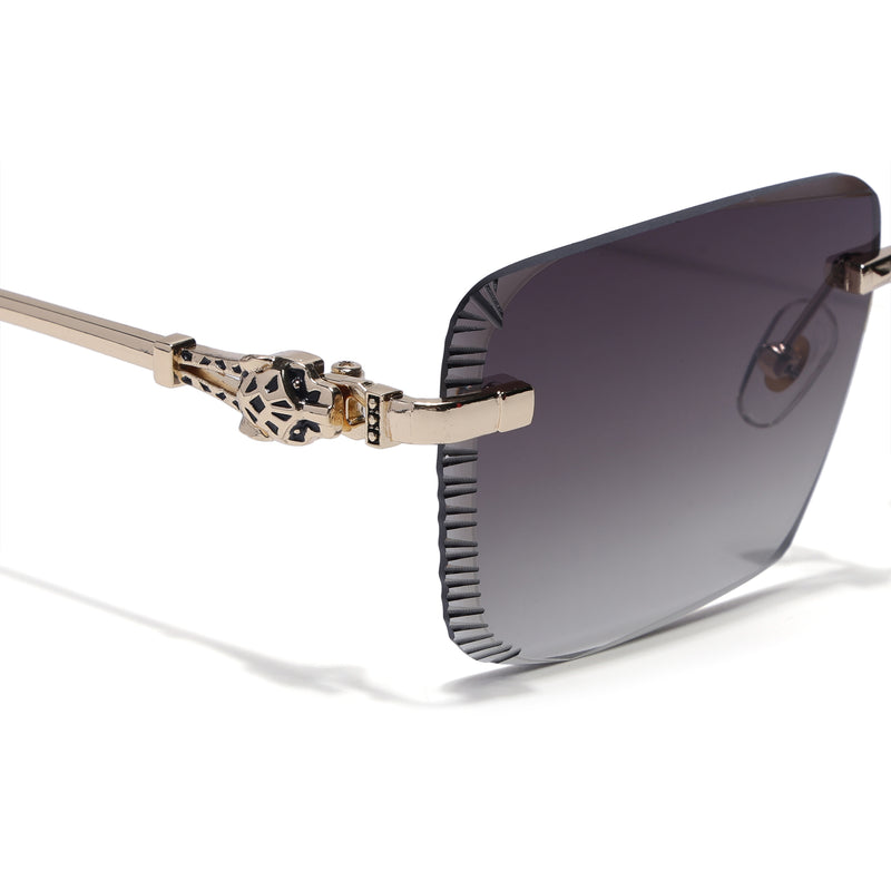 Calen | Brown Rimless Sunglasses | Golden Frame - MG8709
