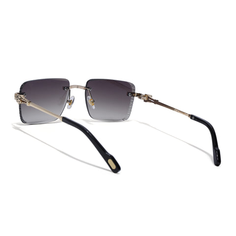 Calen | Brown Rimless Sunglasses | Golden Frame - MG8709