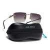 Calen | Brown Rimless Sunglasses | Golden Frame - MG8709
