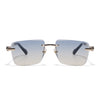 Calen | Grey & Brown Rimless Sunglasses | Golden Frame - MG8710