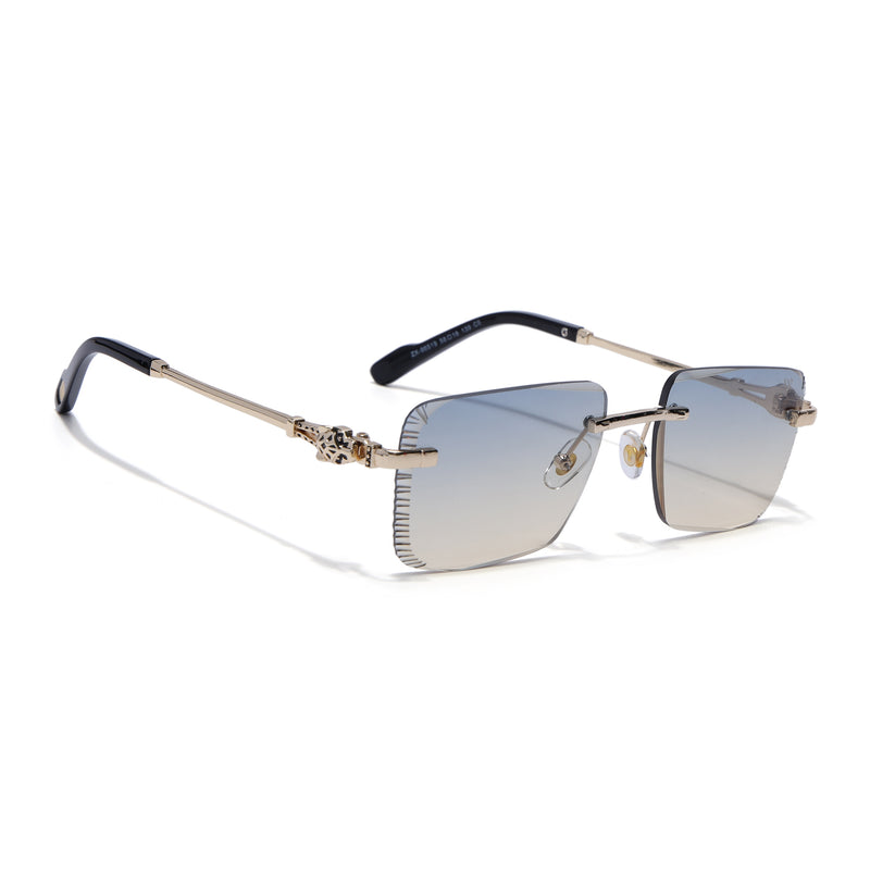 Calen | Grey & Brown Rimless Sunglasses | Golden Frame - MG8710