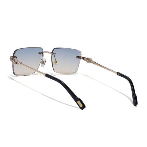 Calen | Grey & Brown Rimless Sunglasses | Golden Frame - MG8710